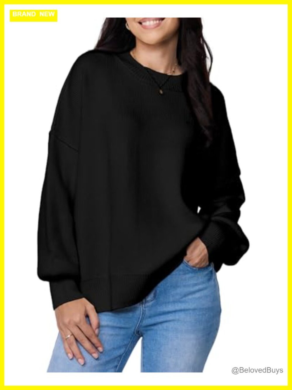Oversized Ribbed Mock Neck Pullover Sweater Side Slits Tunic Knit Top